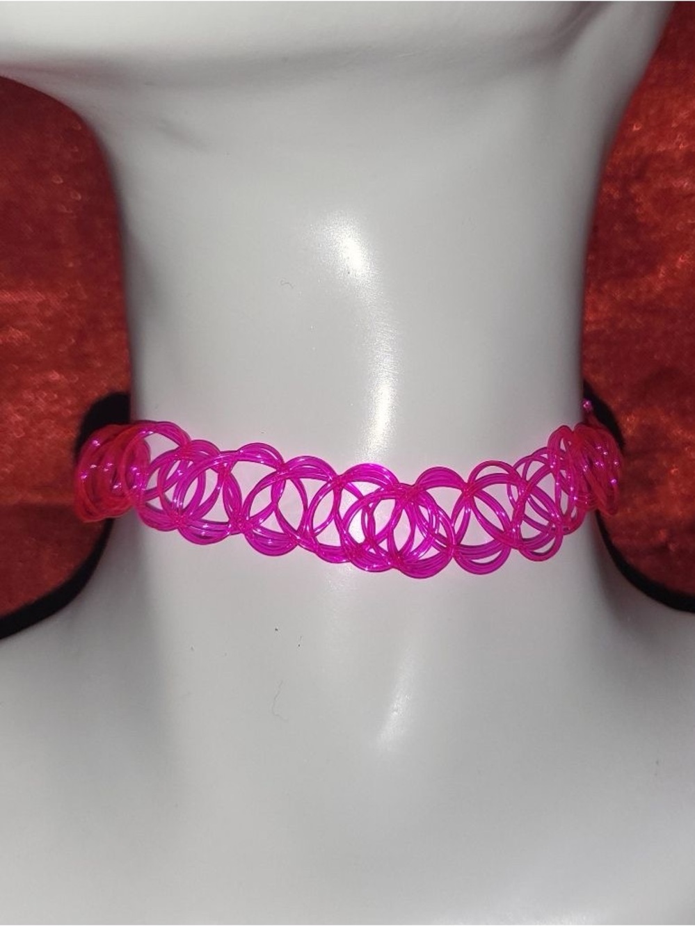 Pink Stretch Tattoo Choker Necklace - Women Jewelry